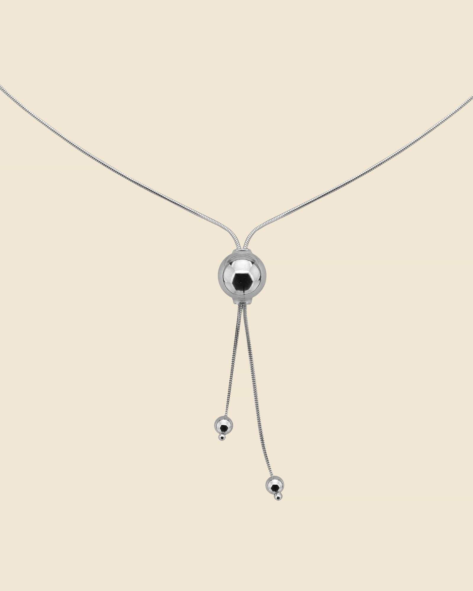 Sterling Silver Ball and Snake Chain Necklace