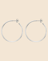 Sterling Silver 35mm Square Tube Hoops