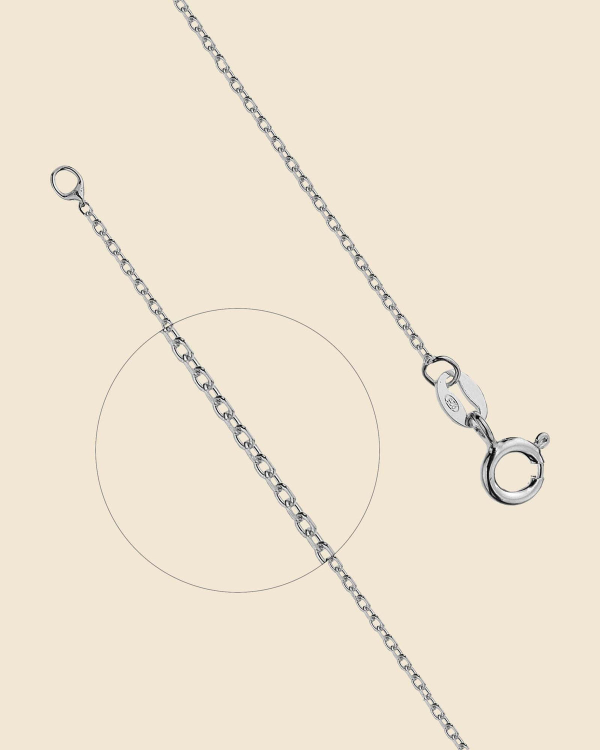 Sterling Silver Round Link Sparkle Chain