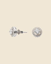Sterling Silver Microset Cubic Zirconia Round Studs