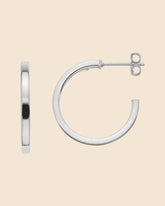 Sterling Silver 20mm Square Tube Hoops