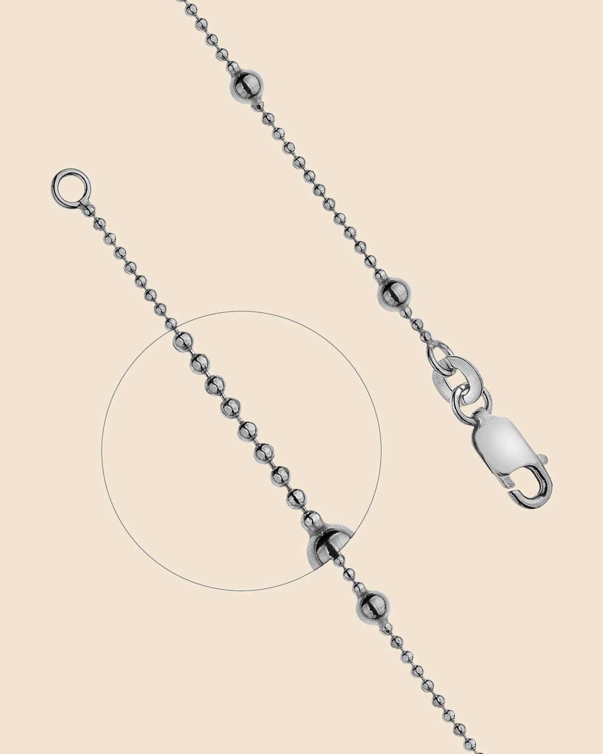 Sterling Silver Bobble Ball Chain