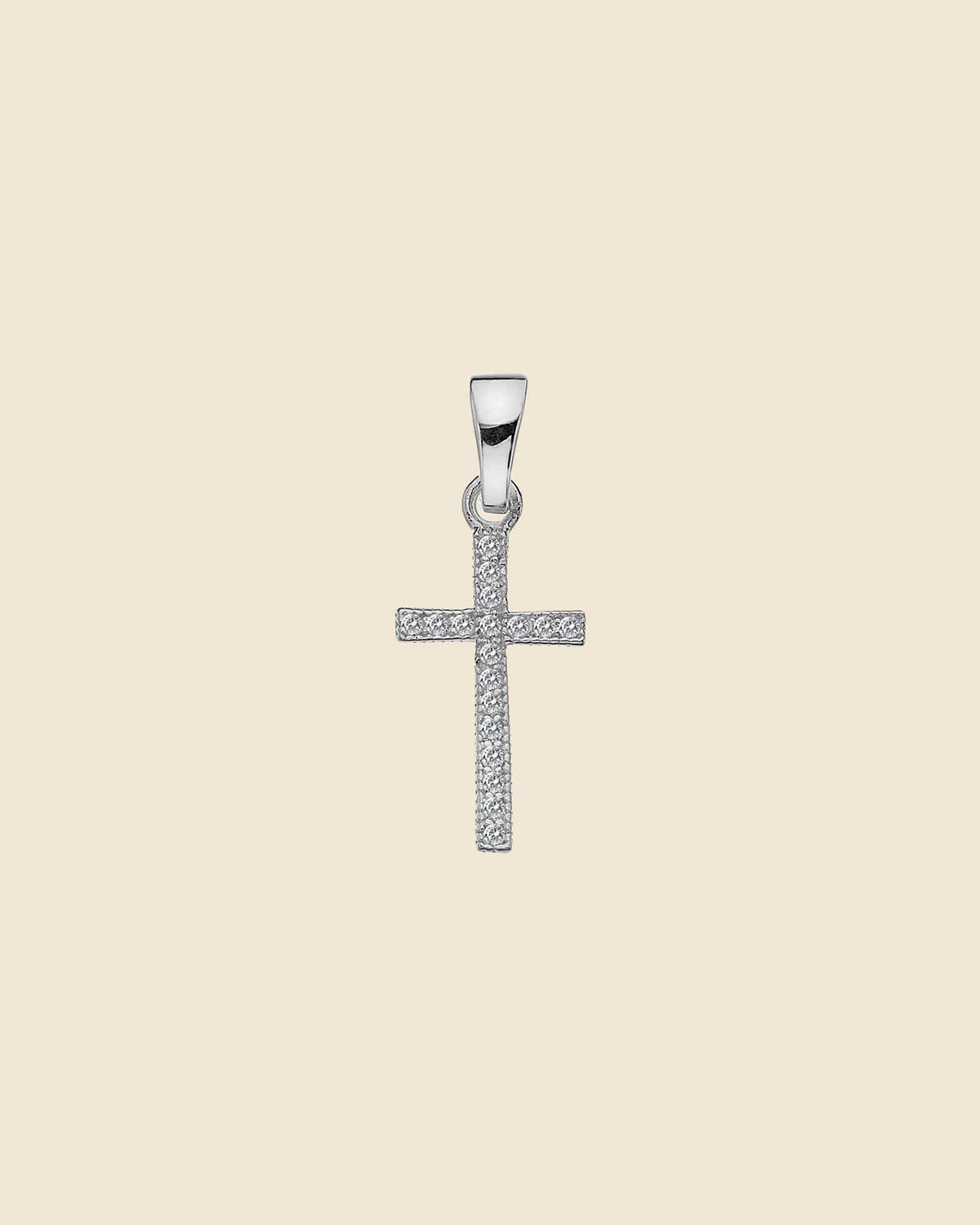 Sterling Silver and Cubic Zirconia Cross Pendant