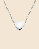Sterling Silver Solid Floating Heart Necklace