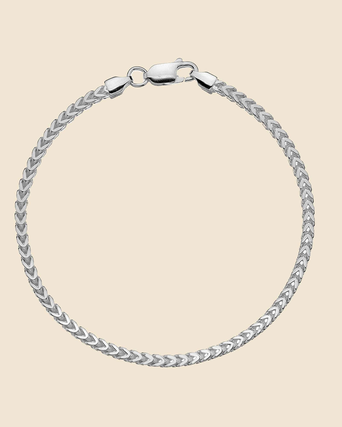 Sterling Silver Square Link Herringbone Bracelet