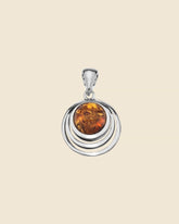 Sterling Silver and Amber Circle Pendant