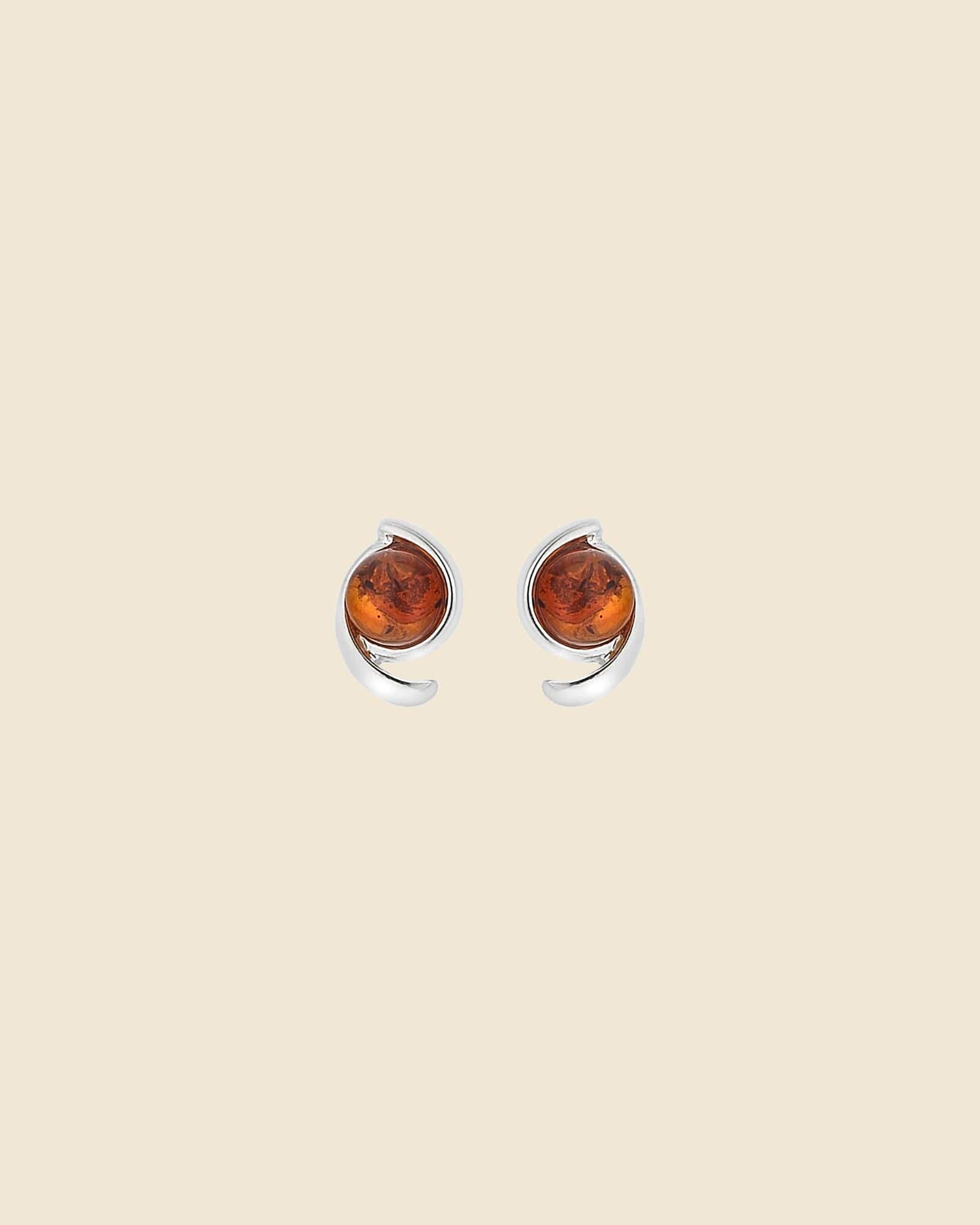 Sterling Silver and Amber Kick Studs