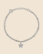 Sterling Silver Double Chain Star Bracelet