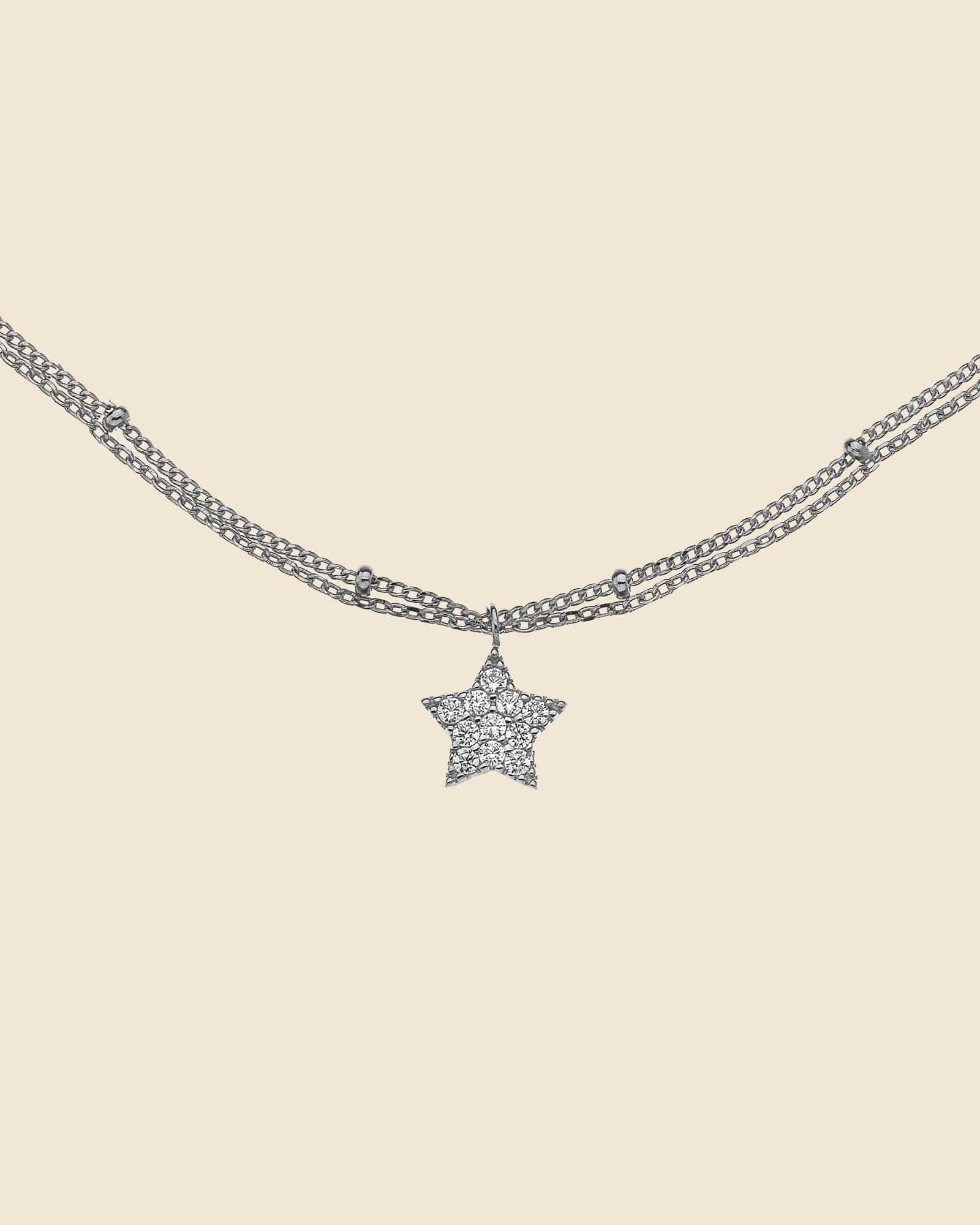 Sterling Silver Double Chain Star Bracelet