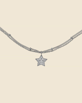 Sterling Silver Double Chain Star Bracelet