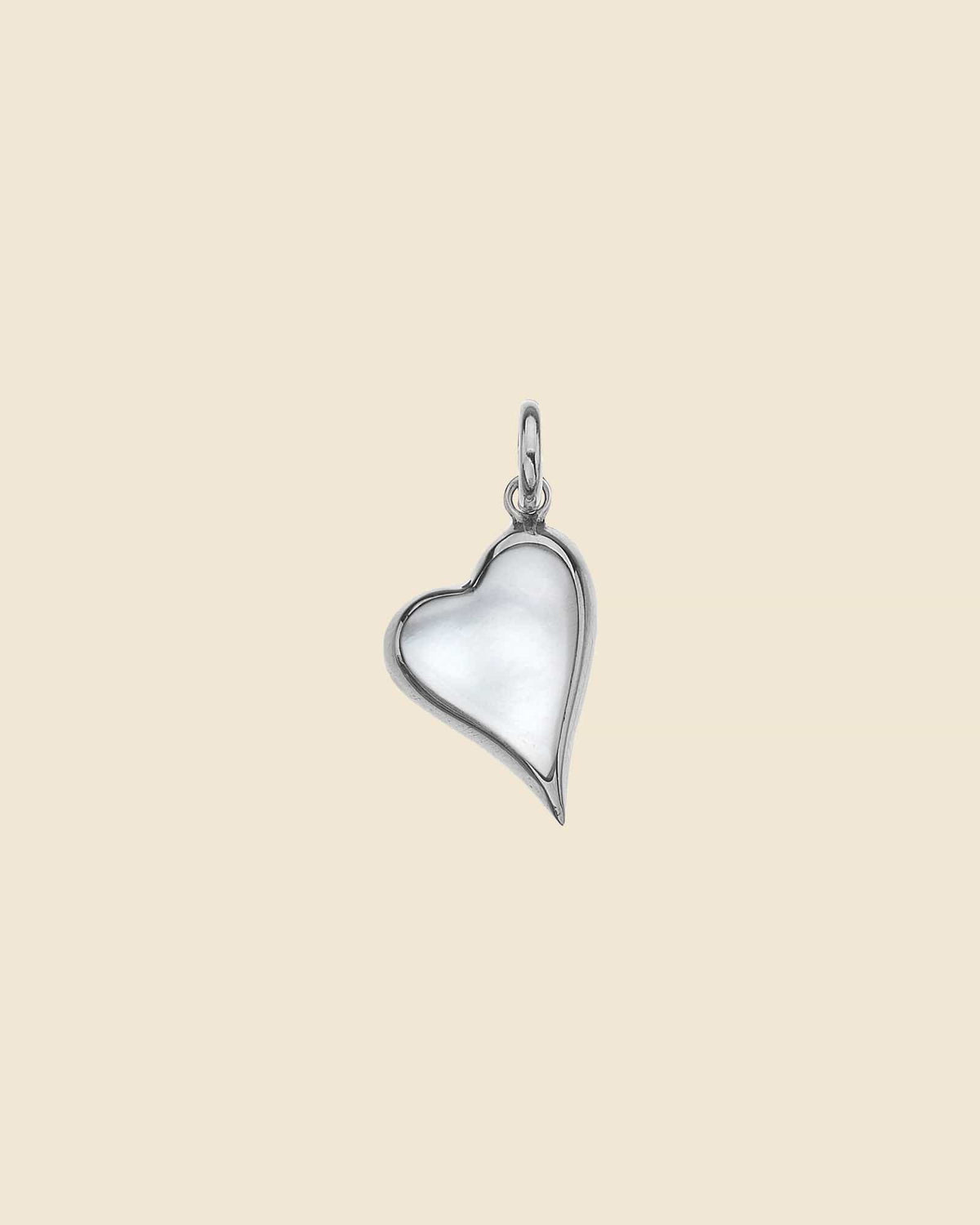 Sterling Silver and Mother of Pearl Asymmetric Heart Pendant