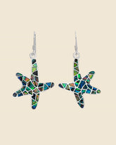 Sterling Silver and Paua Shell Starfish Earrings