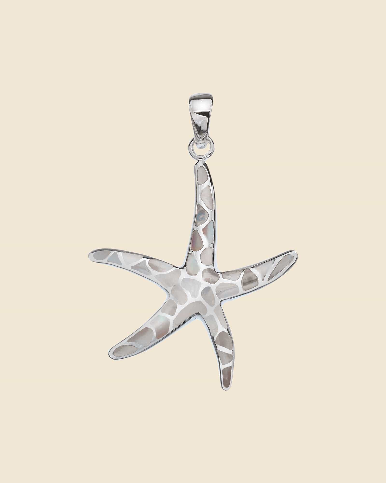 Sterling Silver and Mother of Pearl Starfish Pendant