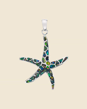 Sterling Silver and Paua Shell Starfish Pendant