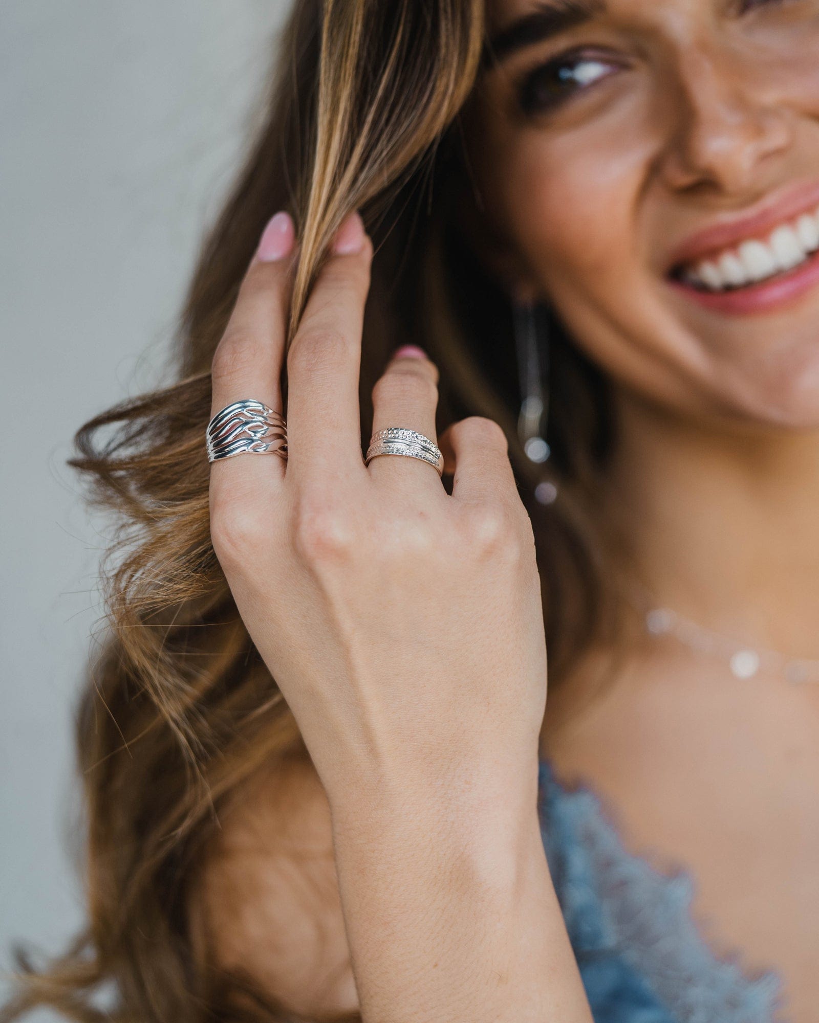 Sterling Silver Interlocked Wave Ring