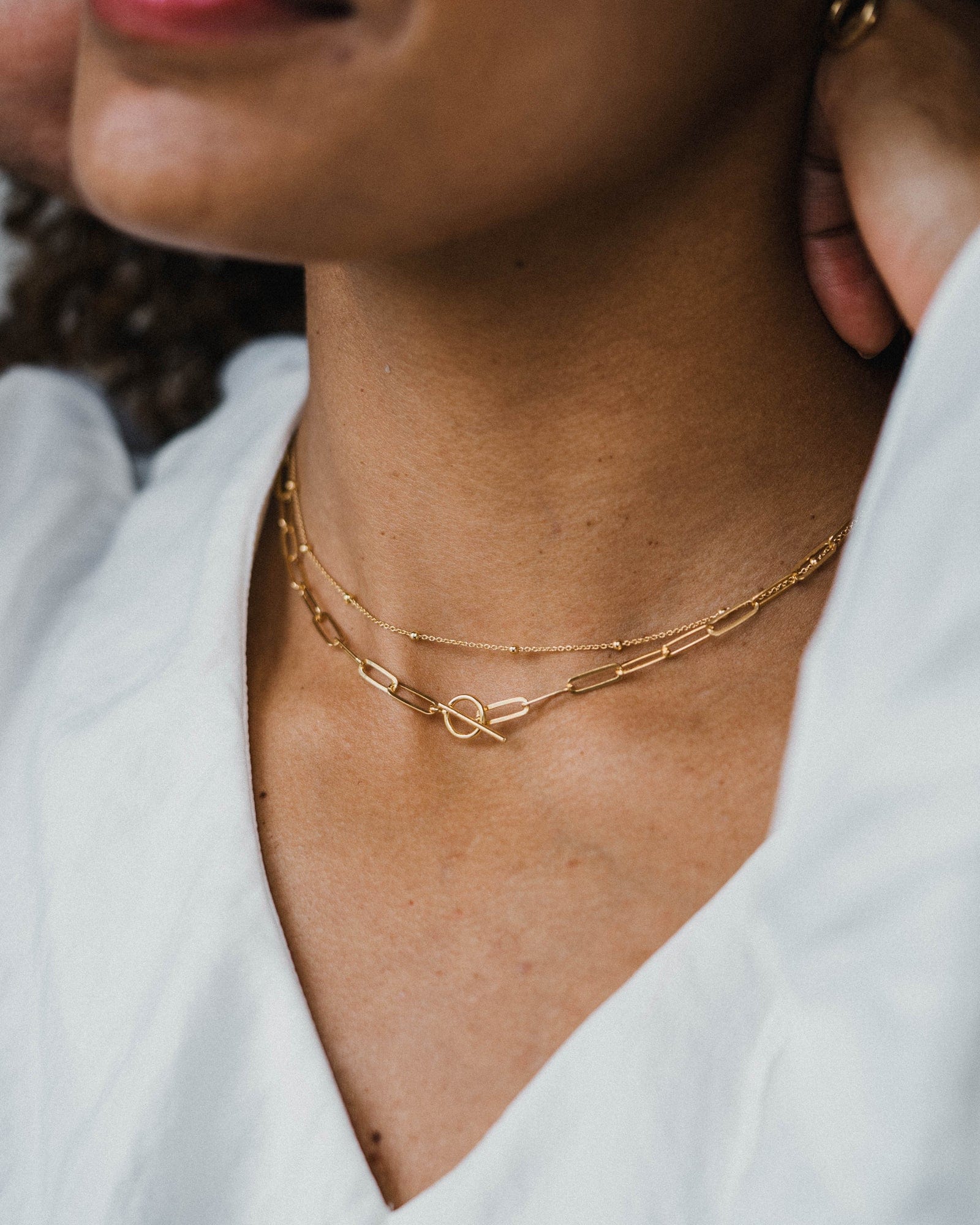 Gold Plated Medium Paperlink Necklace