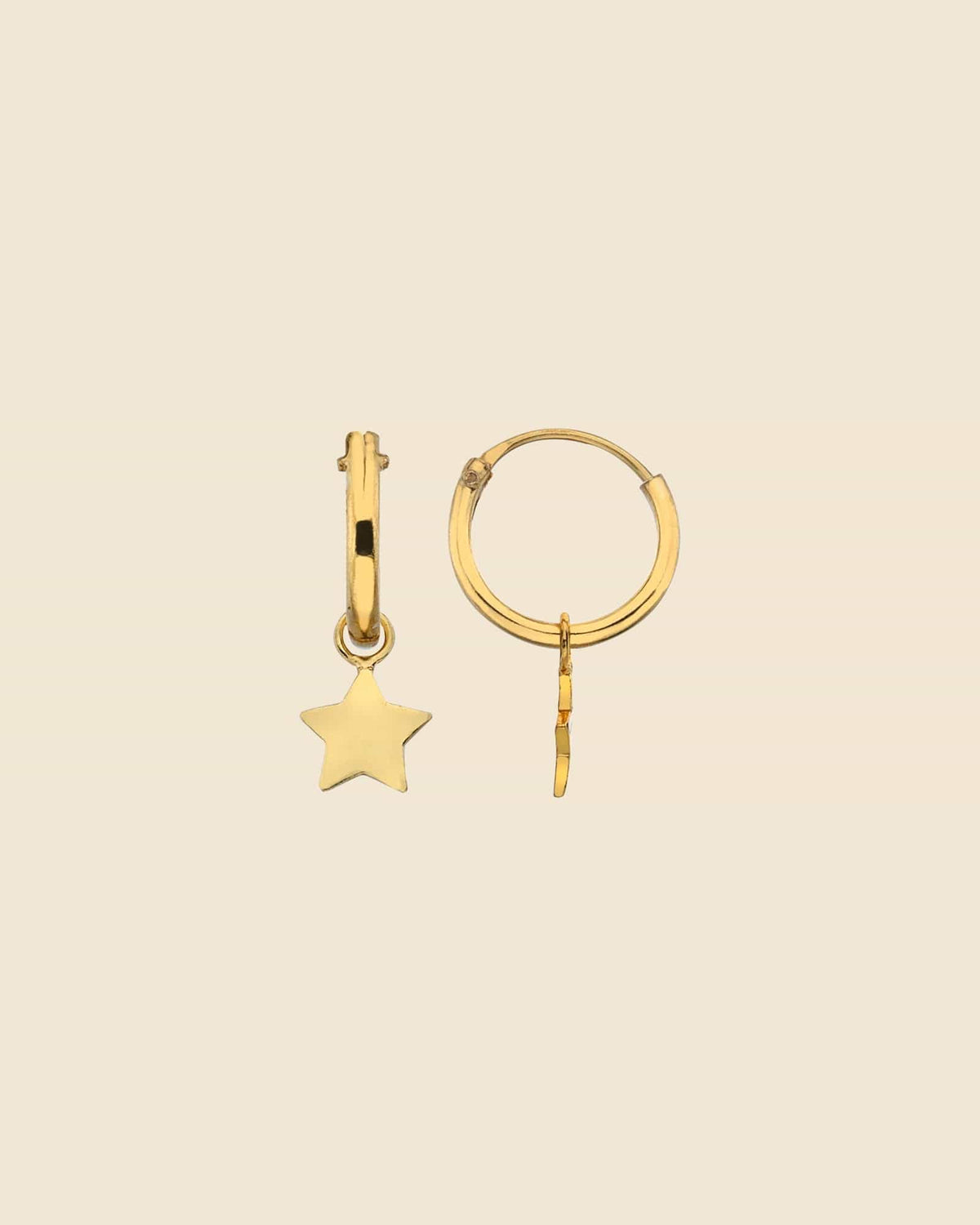 Gold Plated 10mm Hoop with Mini Star Charm