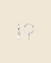 Sterling Silver 10mm Hoops with Mini Moon Charm
