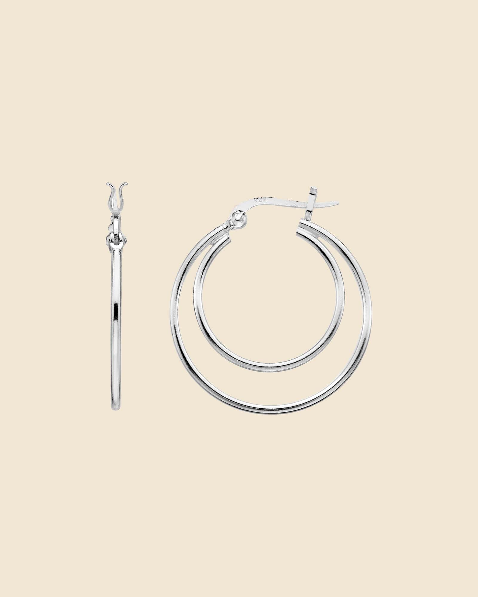 Sterling Silver 27mm Hinged Double Hoops