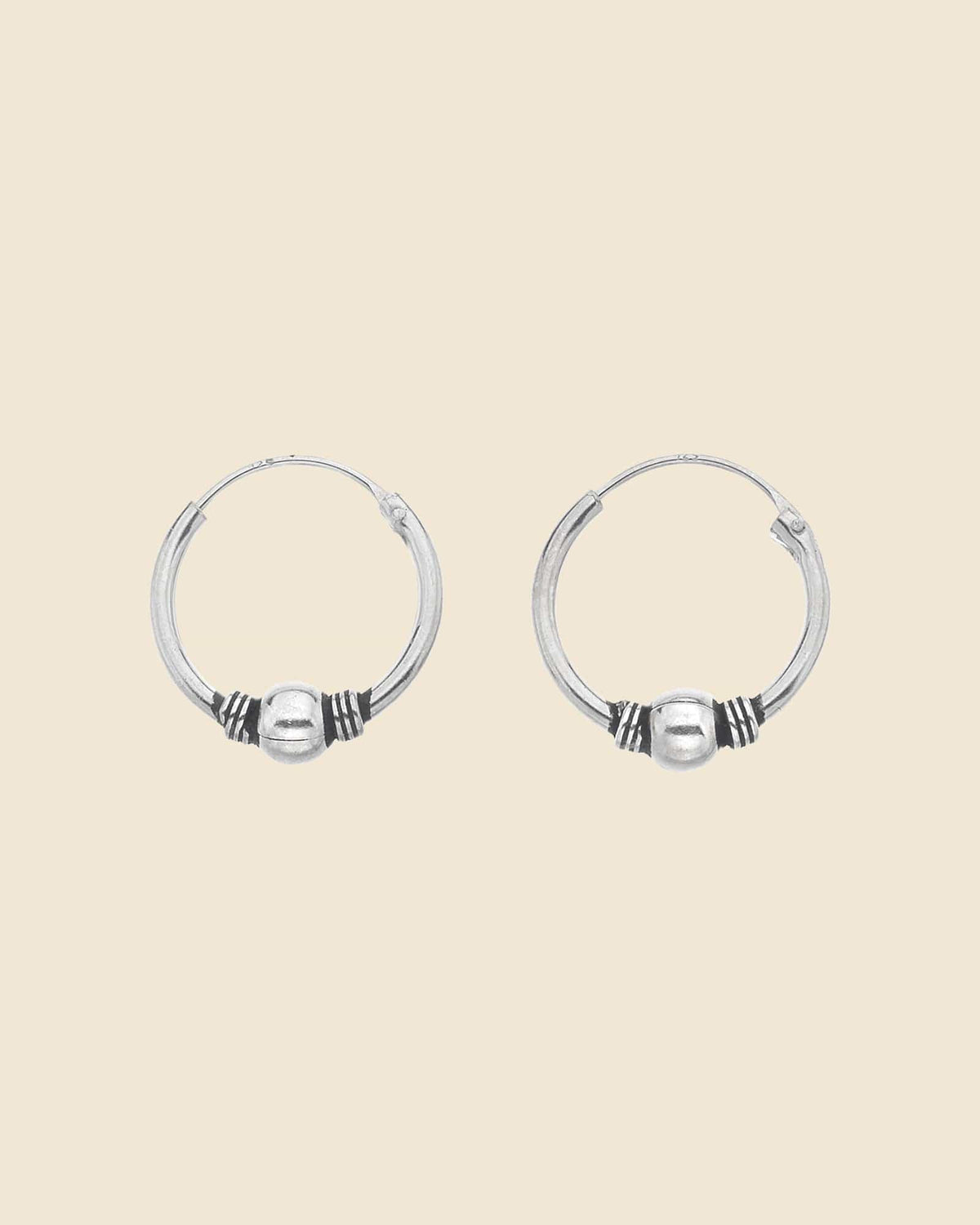 Sterling Silver Ball and Coil Hoops
