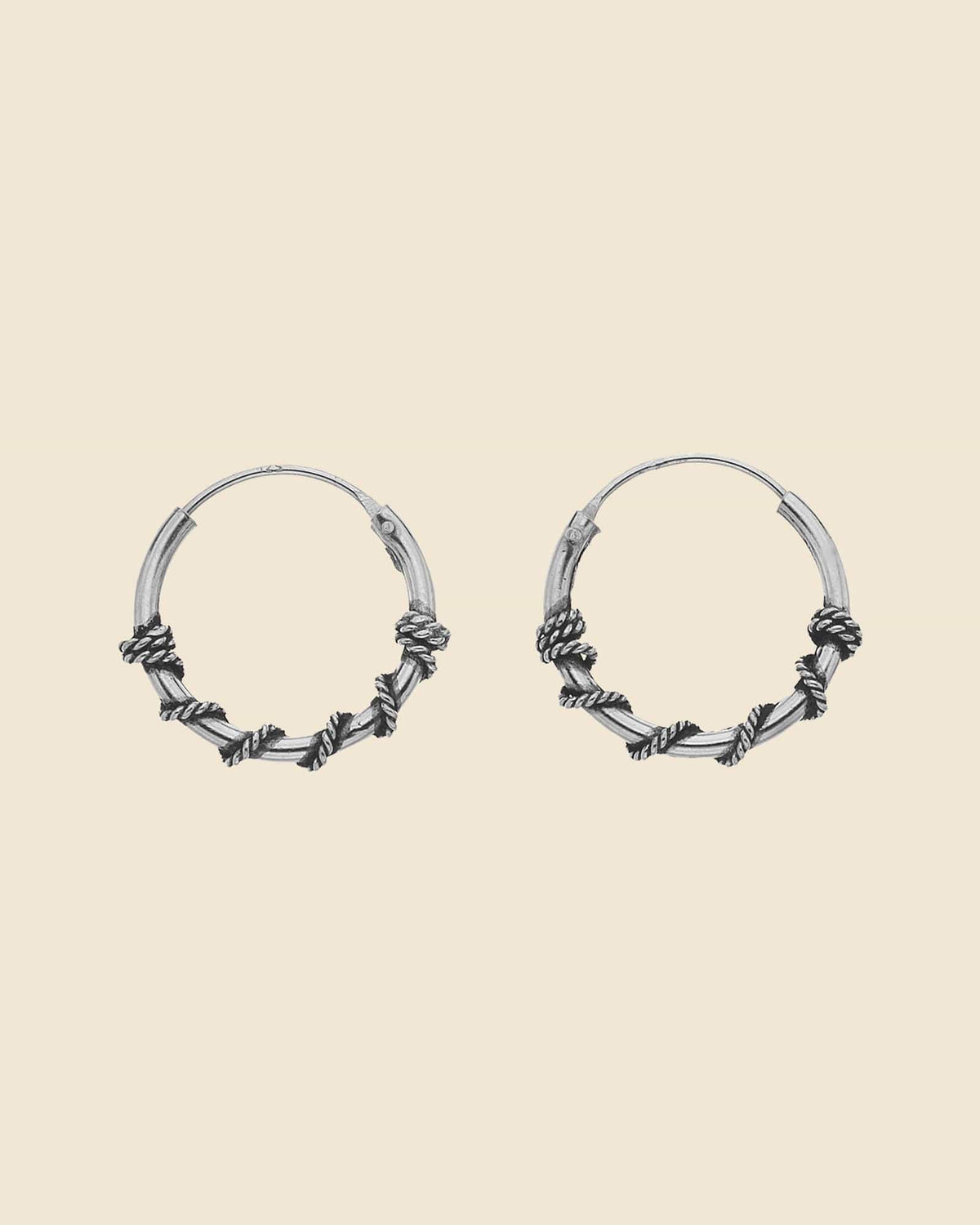 Sterling Silver  Twined Rope Hoops