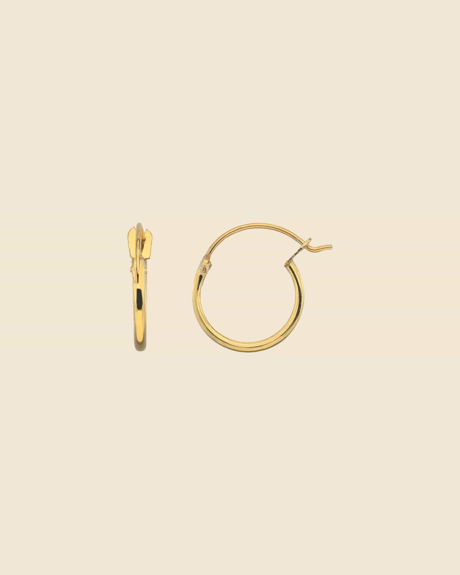 Gold Plated 12mm Flip-Top Hoops