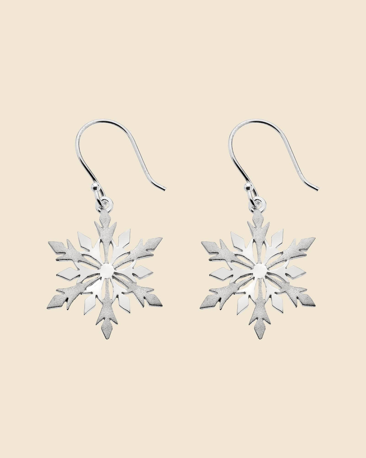 Sterling Silver Large Snowflake Earrings