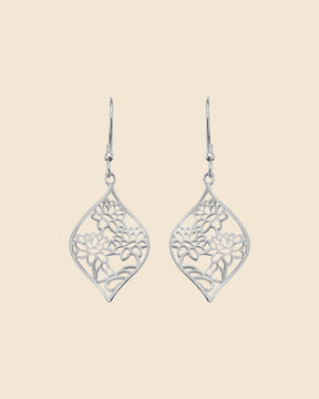 Sterling Silver Botanical Drop Earrings