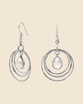 Sterling Silver and Gemstone Retro Circle Earrings
