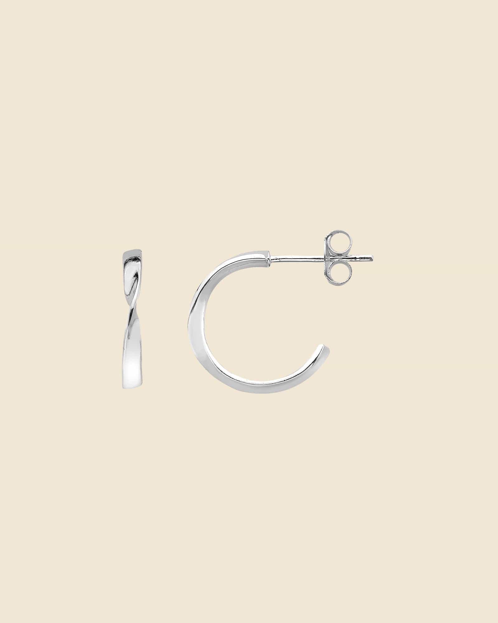 Sterling Silver Simple Twist 15mm Hoops