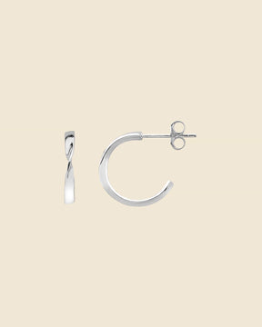 Sterling Silver Simple Twist 15mm Hoops