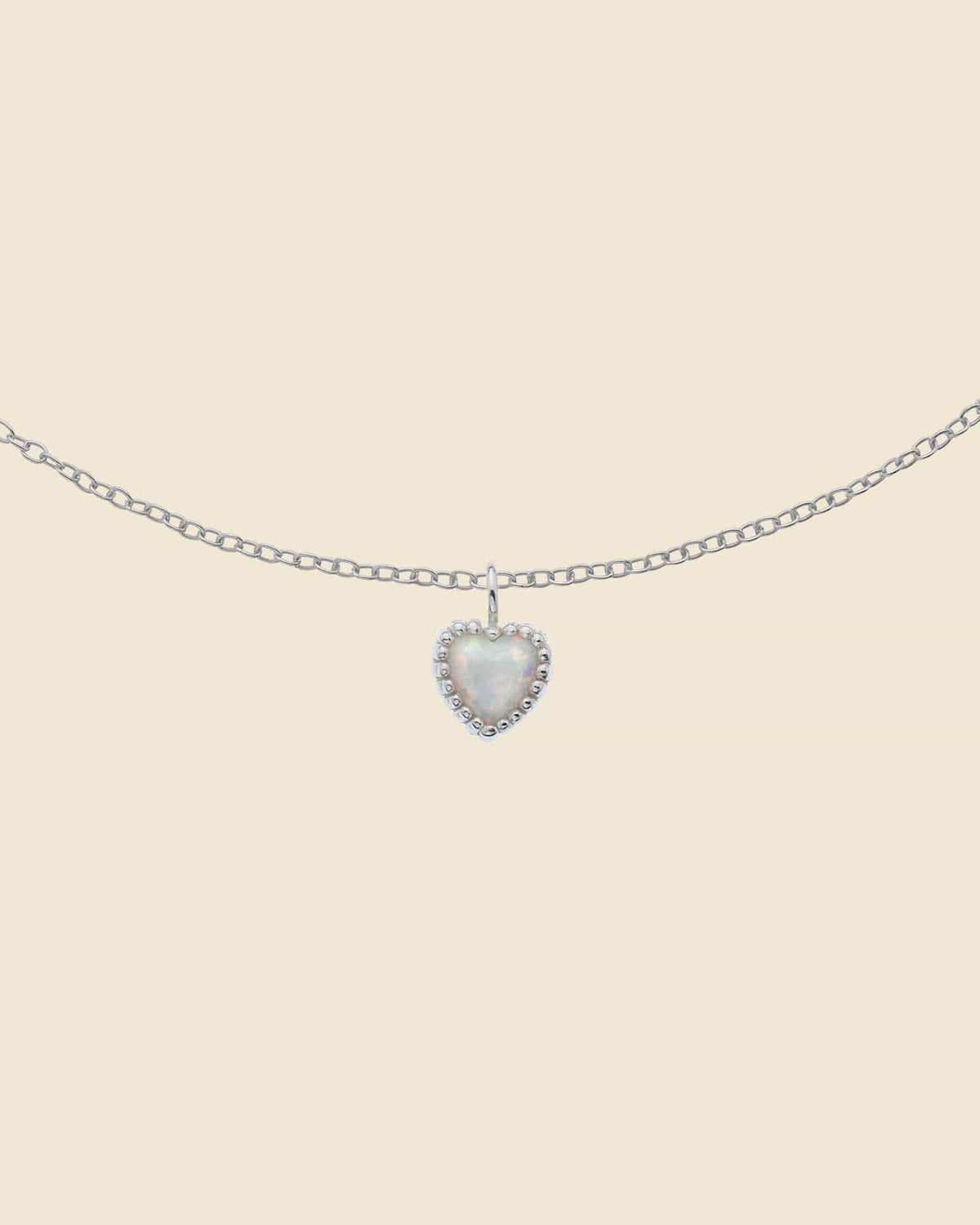 Sterling Silver and Opal Cupcake Heart Necklace