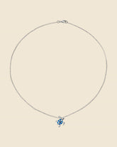 Sterling Silver and Blue Opal Turtle Necklace