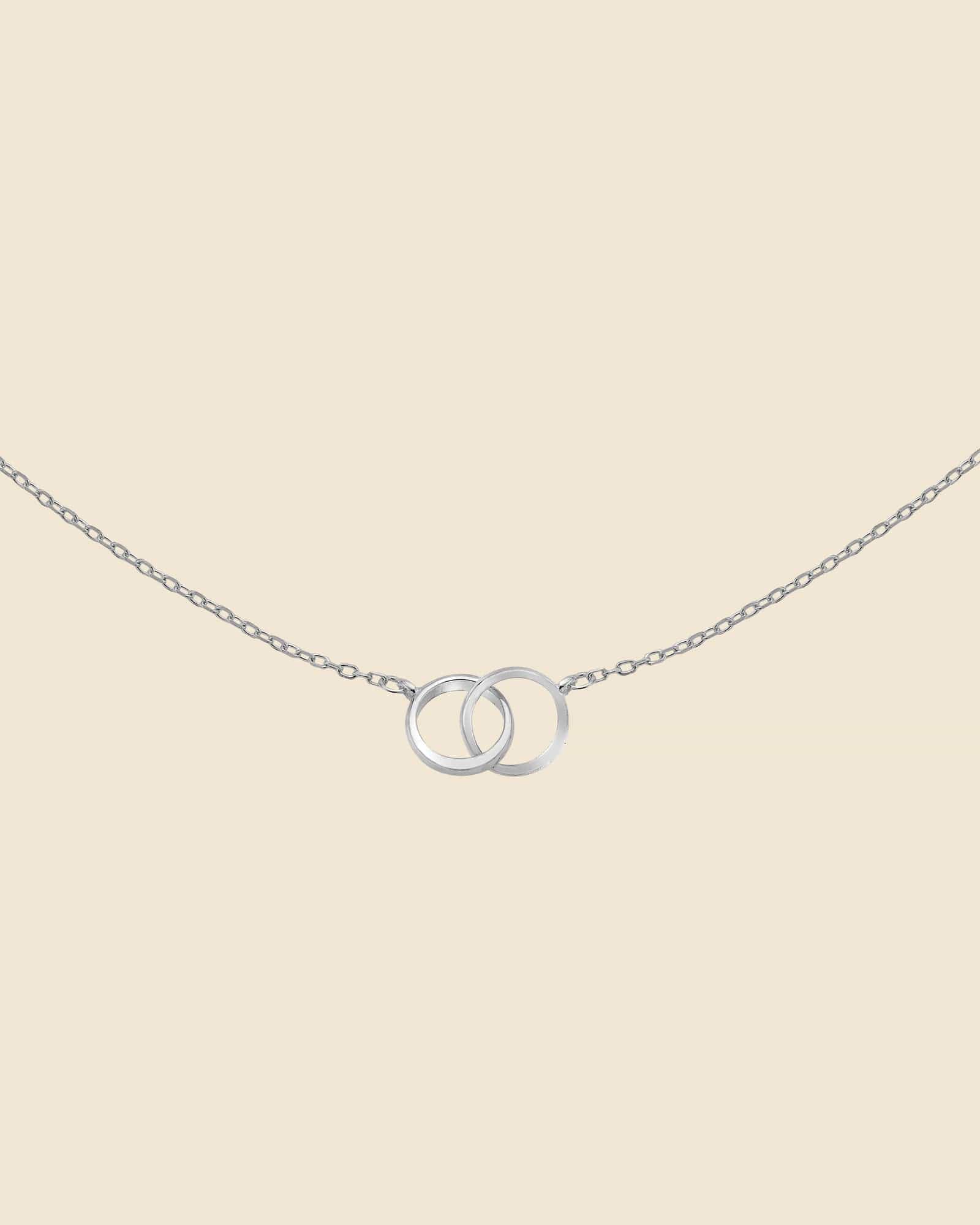 Sterling Silver Simple Lovers Link Necklace