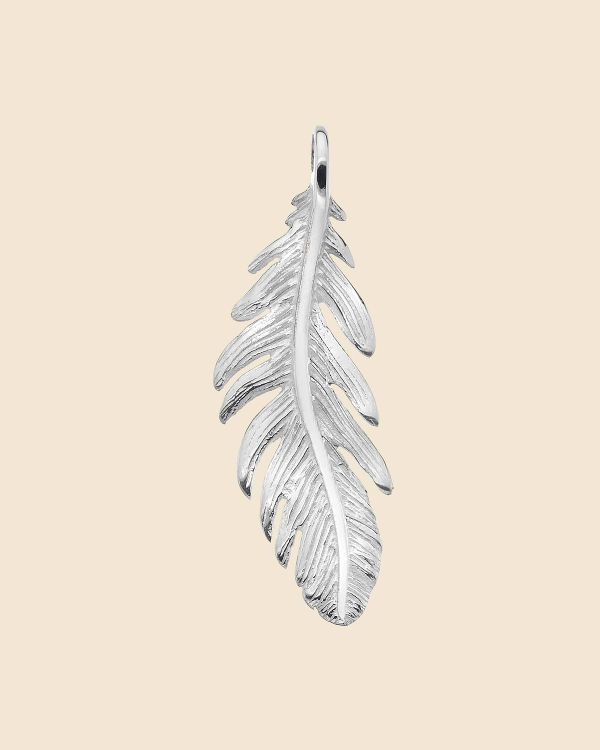Sterling Silver Medium Feather Pendant