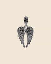 Sterling Silver Marcasite Angel Wing Pendant