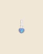 Sterling Silver and Opal Tiny Heart Pendant
