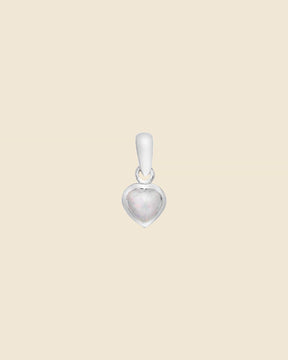 Sterling Silver and Opal Tiny Heart Pendant