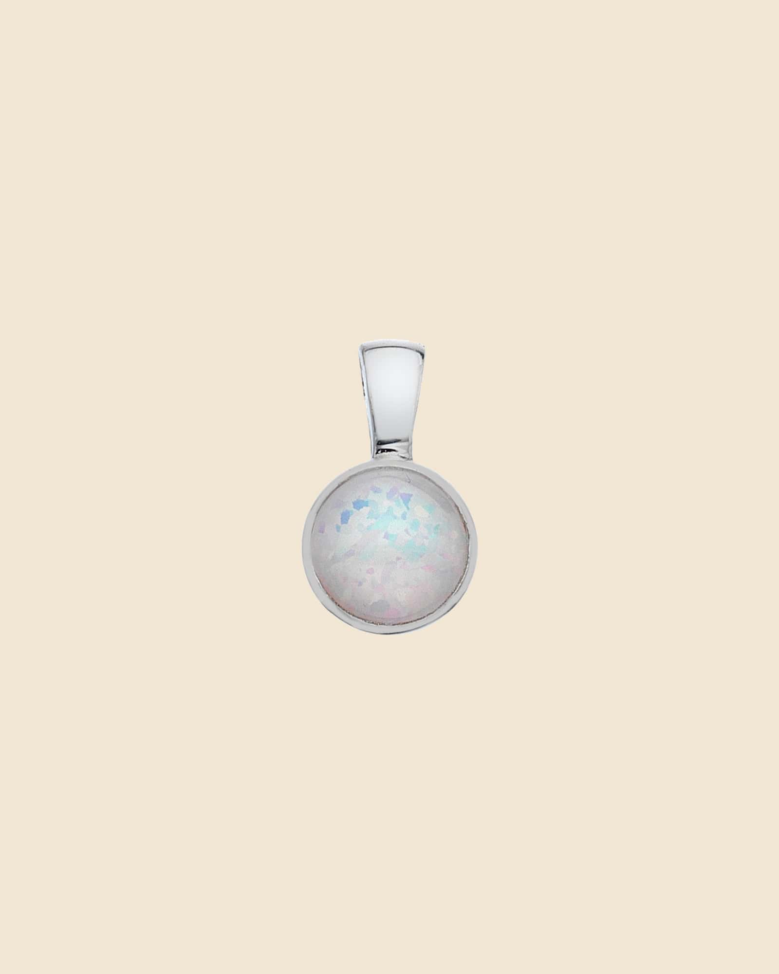 Sterling Silver and Opal Round Pendant