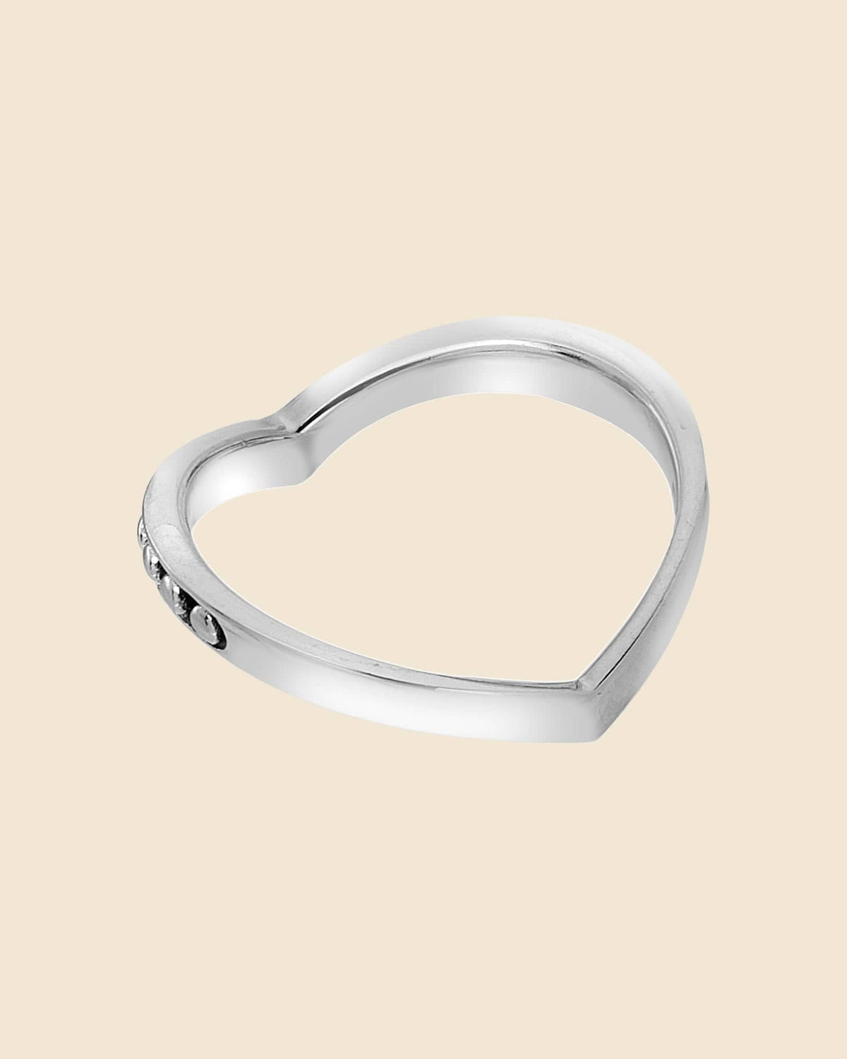 Sterling Silver  Bobble and Plain Two Sided Wishbone Ring