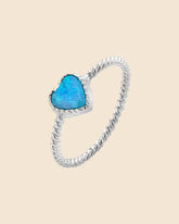 Sterling Silver and Opal Cupcake Heart Ring