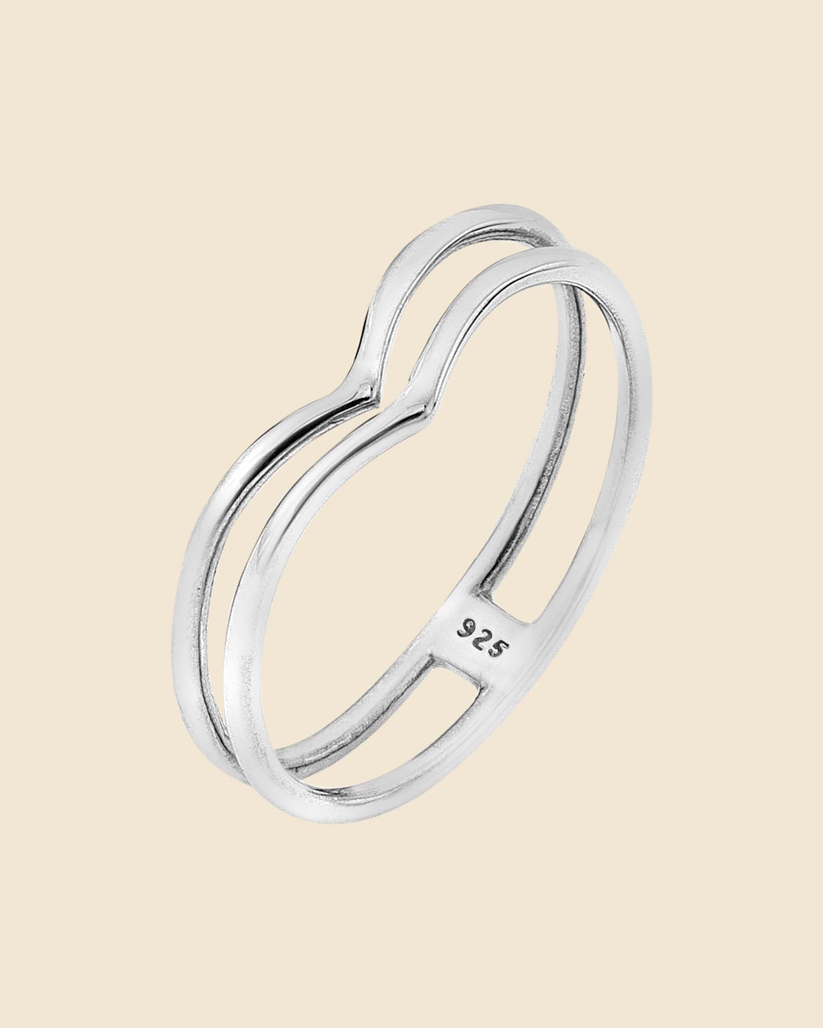 Sterling Silver Fine Double Wishbone Ring