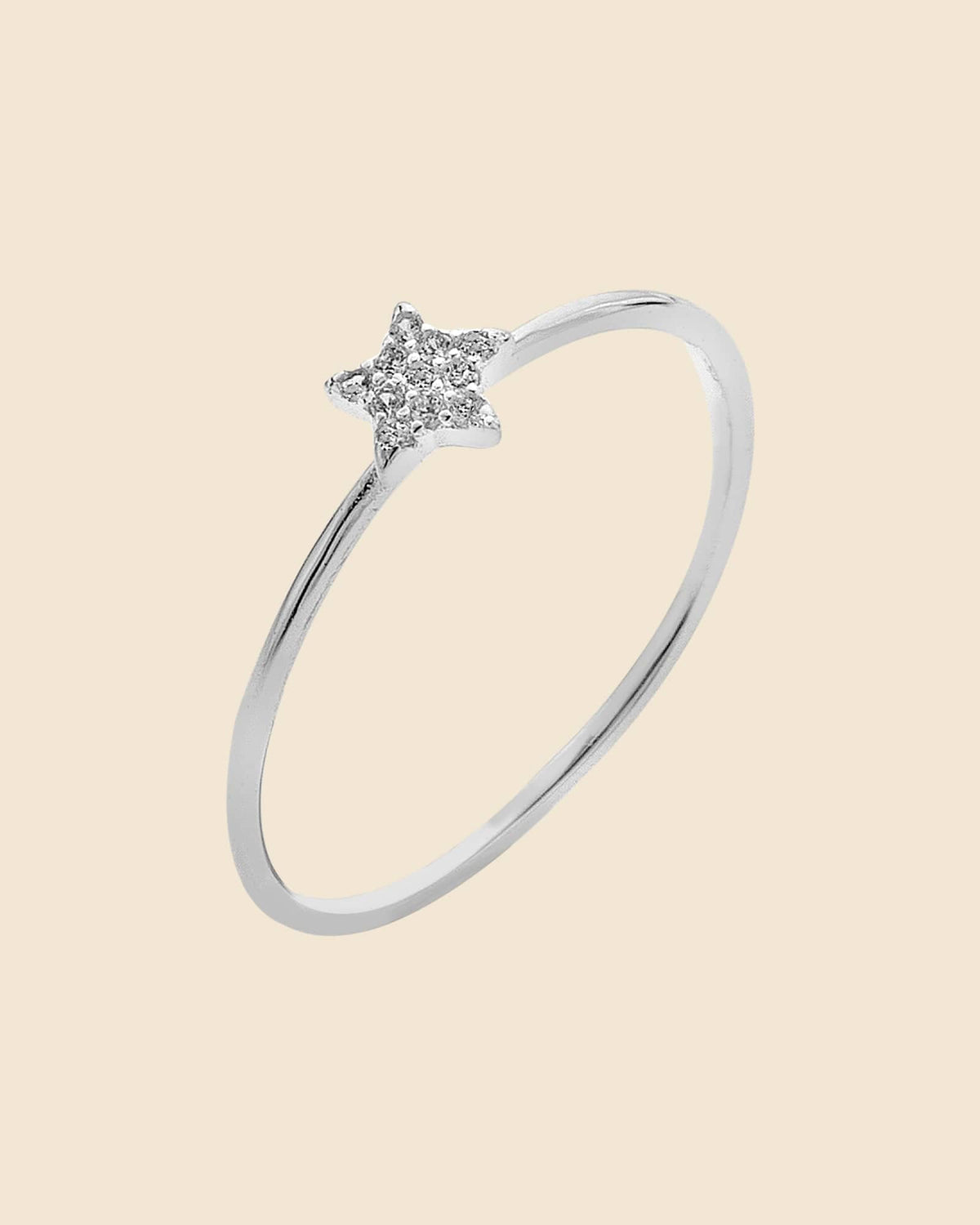 Sterling Silver Mini Cubic Zirconia Star Ring