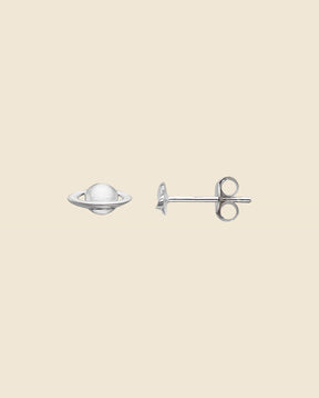 Sterling Silver Saturn Studs