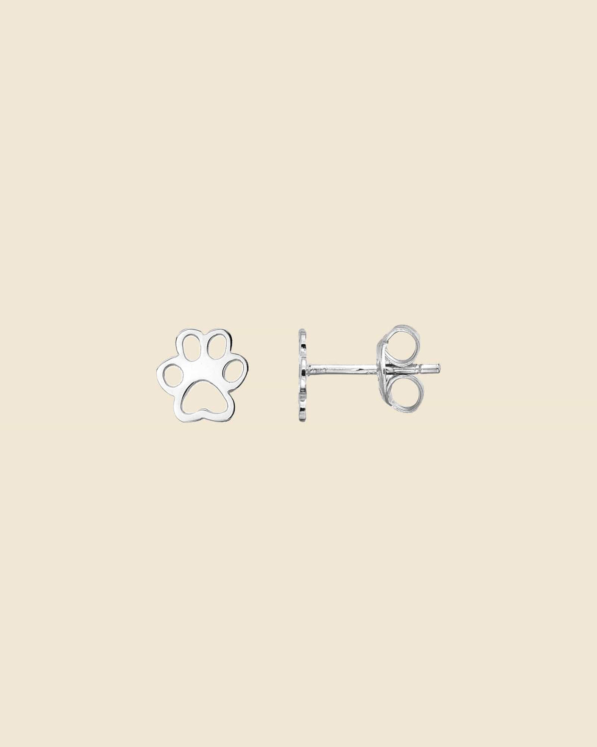 Sterling Silver Cut-Out Paw Print Studs