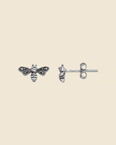 Sterling Silver and Marcasite Bee Studs