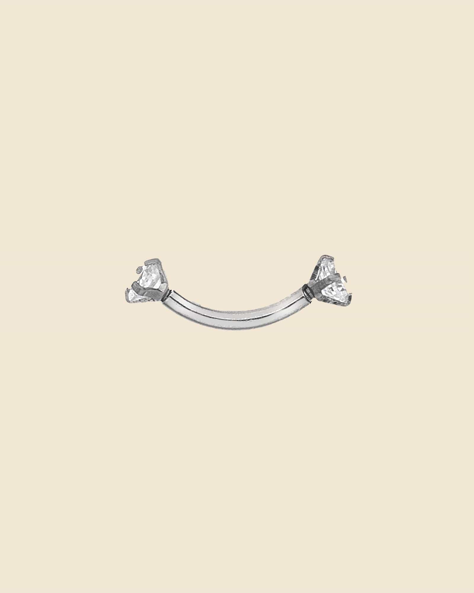 Surgical Steel Claw-Set Crystal Curved Barbell