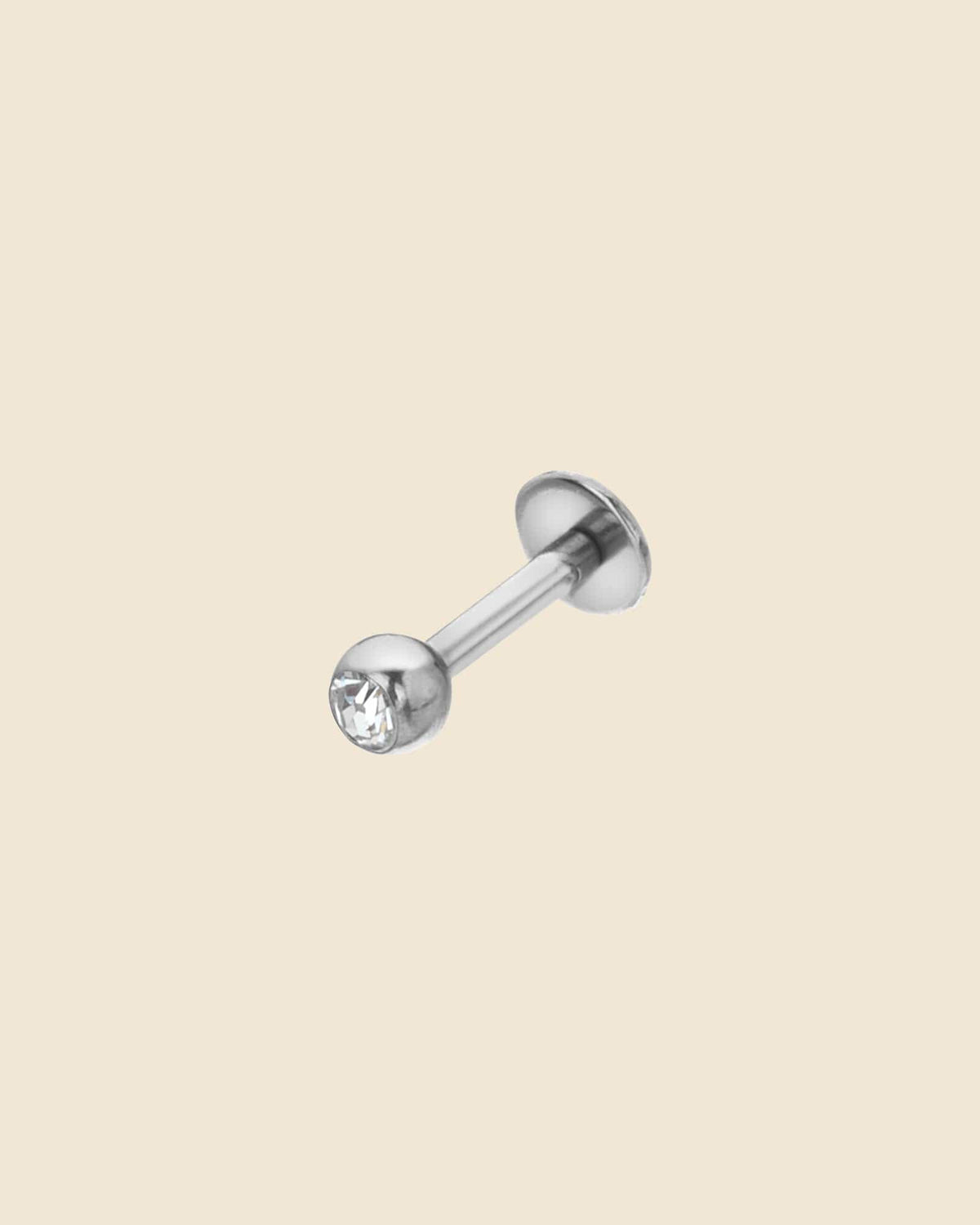 Surgical Steel Labret with Single Crystal