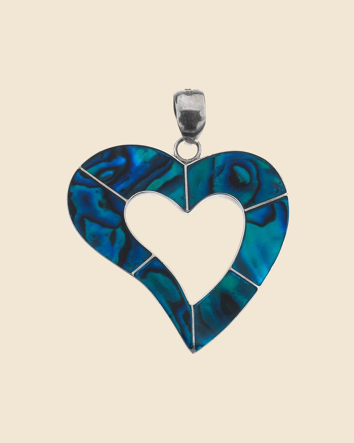 Sterling Silver and Shell Reversible Heart Pendant