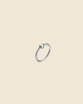 Sterling Silver Simple Nose Hoop with Ball